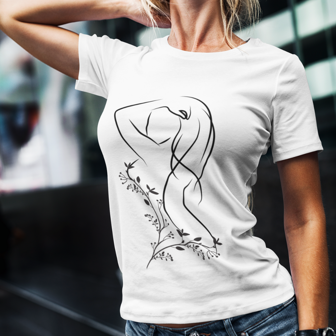 Woman with designed t-shirt