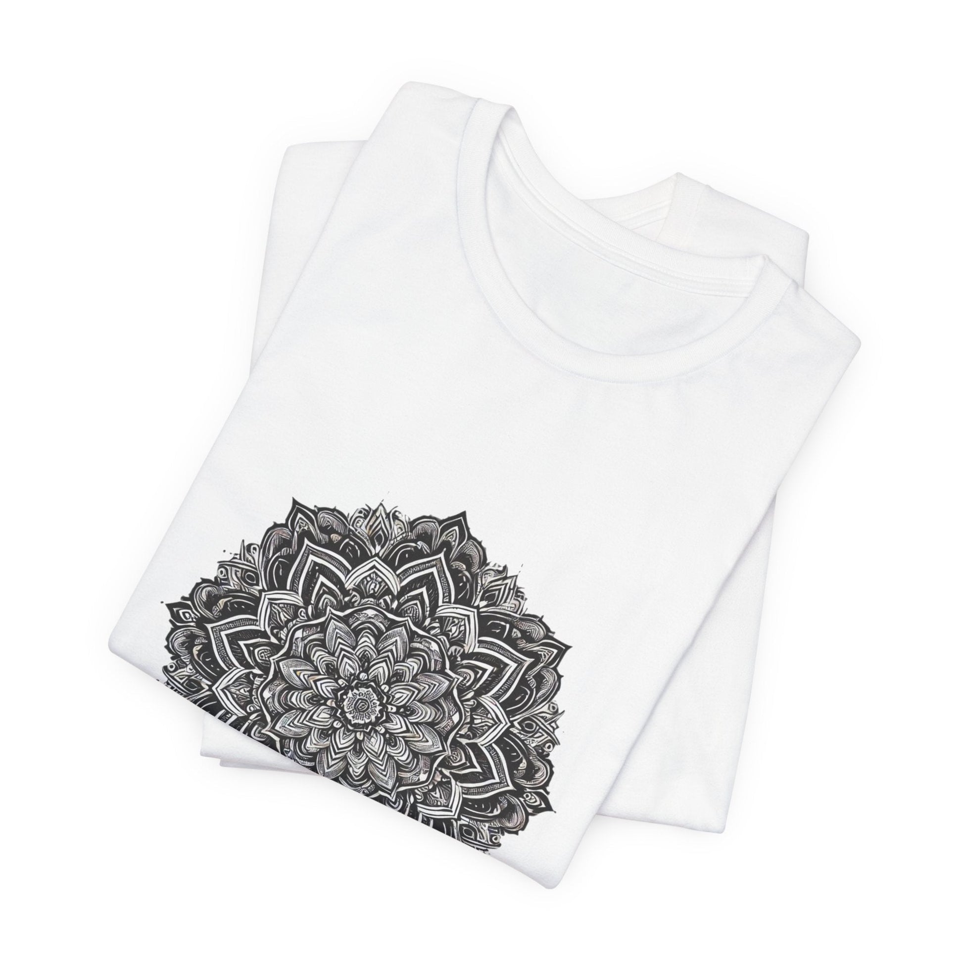 Black & White Mandala Unisex T-Shirt - Urban Studio Creations