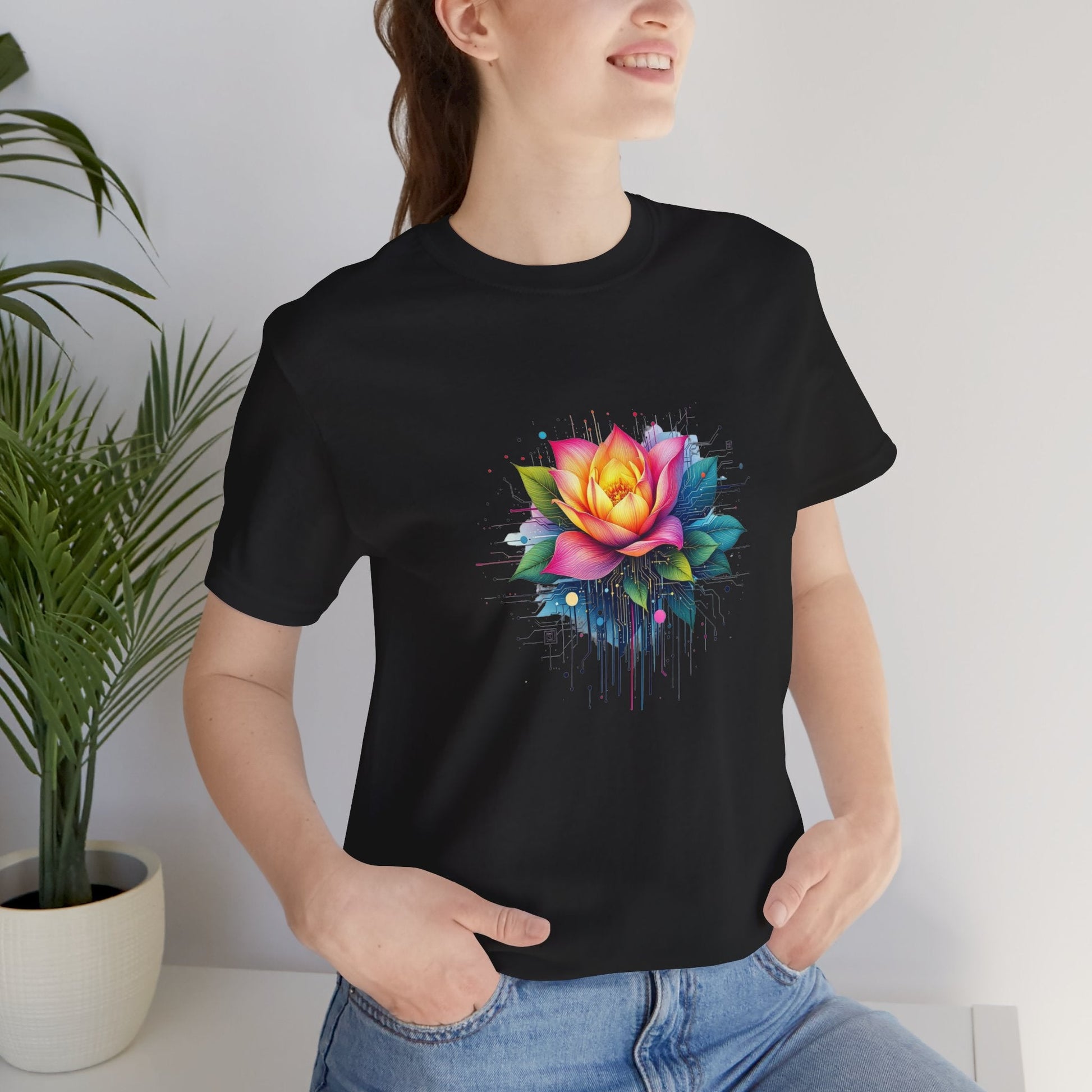 Circuit Board Flower Unisex T-Shirt - Urban Studio Creations