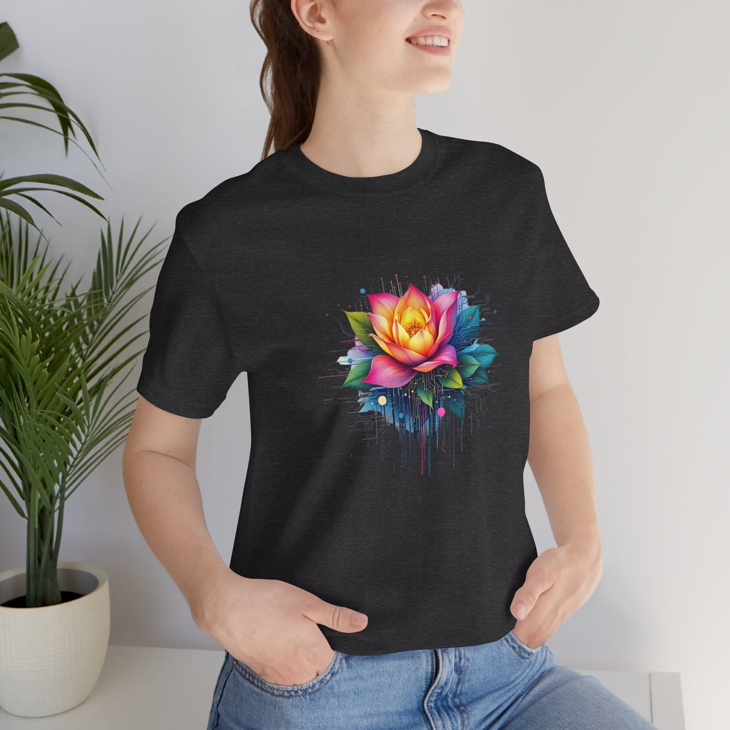 Circuit Board Flower Unisex T-Shirt - Urban Studio Creations