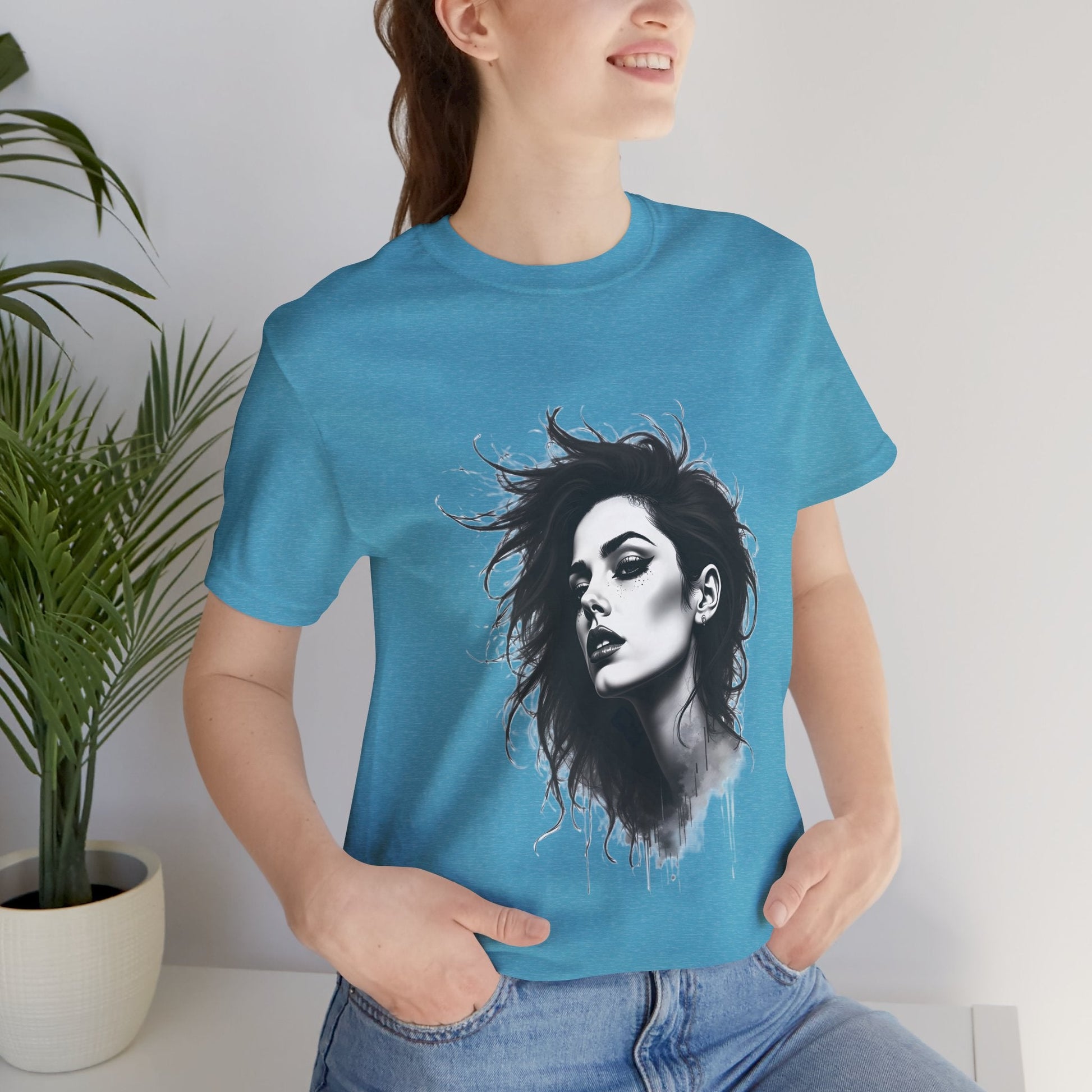 Edgy Woman Portrait Unisex T-Shirt - Urban Studio Creations