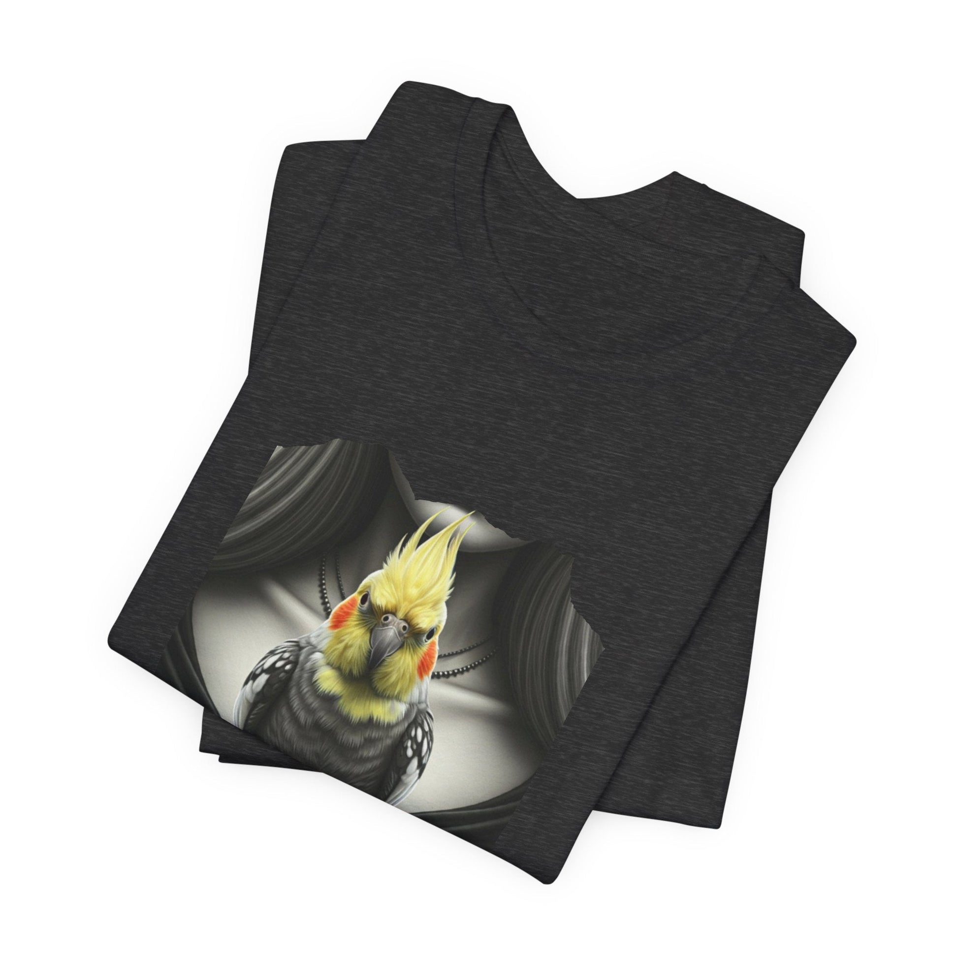 Elegant Cockatiel Gothic Portrait Unisex T-Shirt - Urban Studio Creations