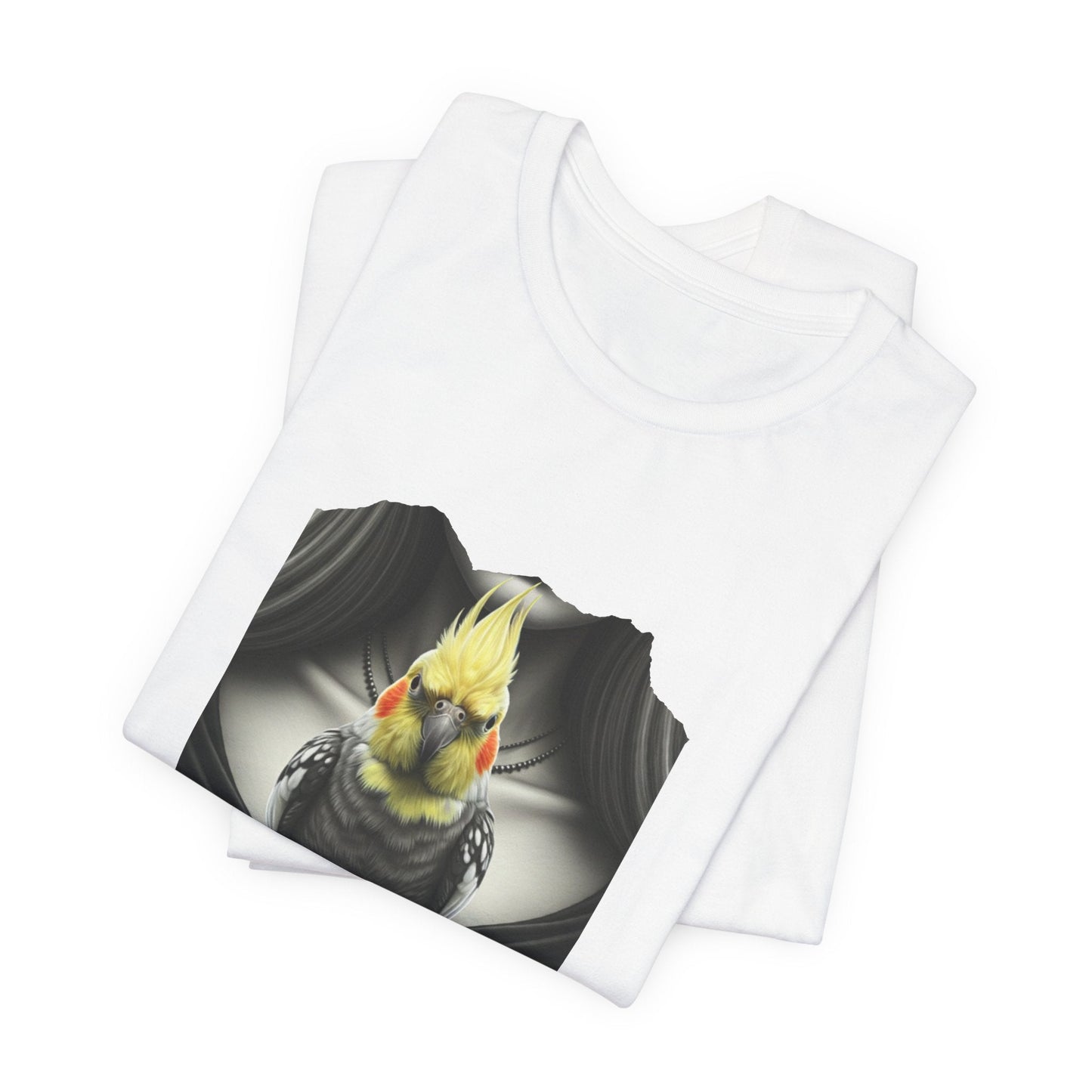 Elegant Cockatiel Gothic Portrait Unisex T-Shirt - Urban Studio Creations