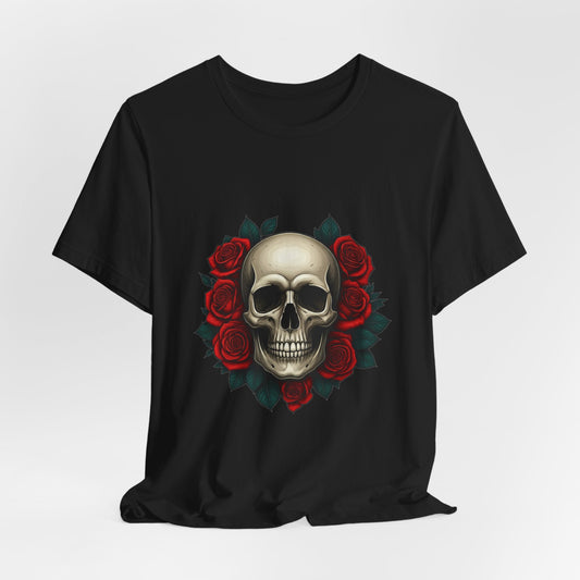 Elegant Dark Skull & Roses Unisex T-Shirt - Urban Studio Creations