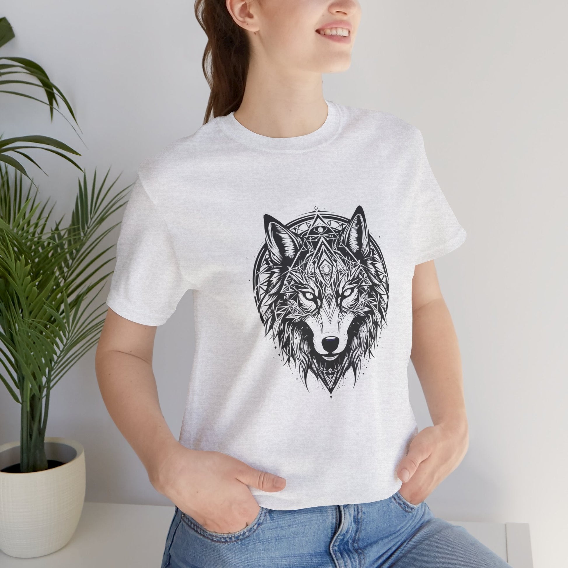 Geometric Spirit Wolf Unisex T-Shirt - Urban Studio Creations