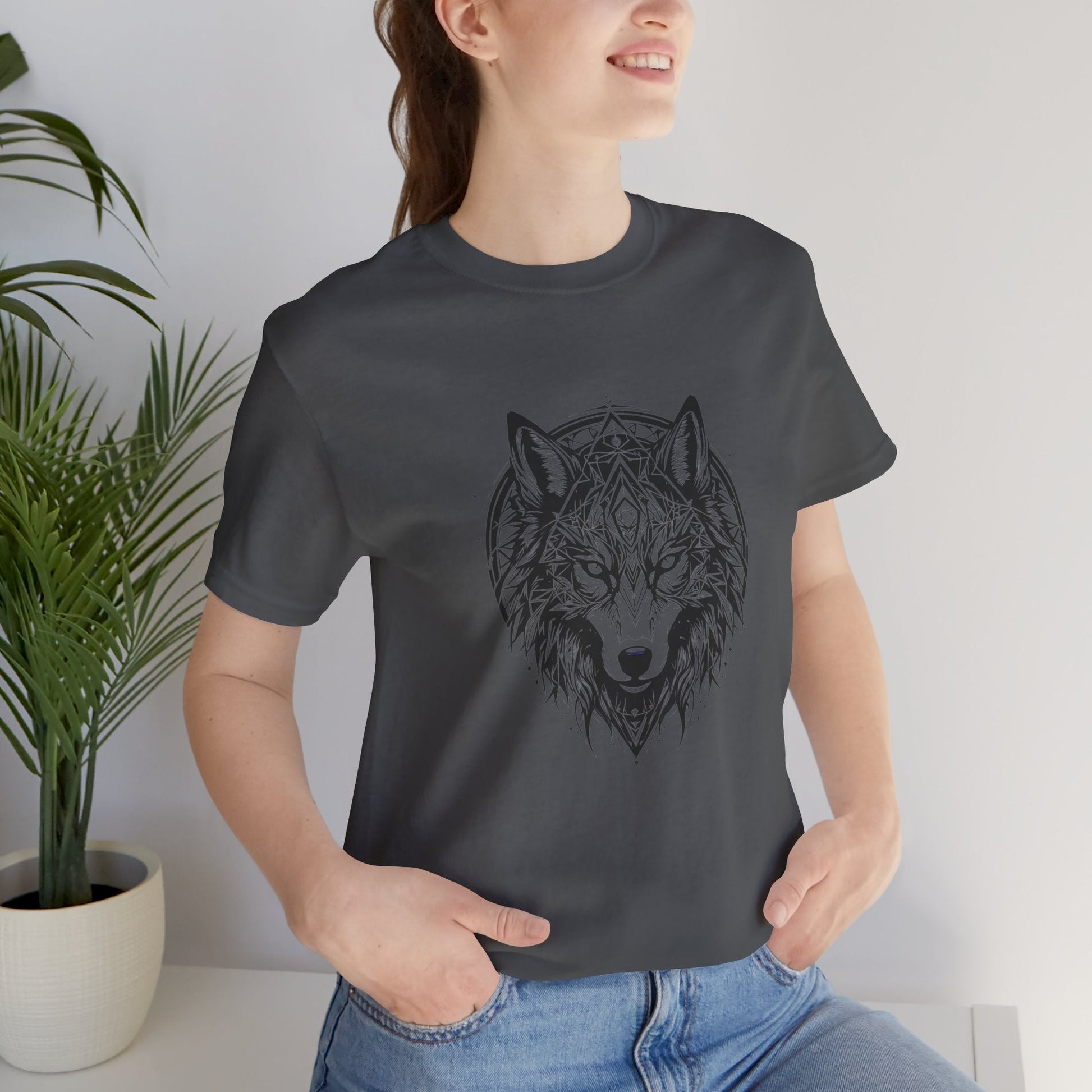 Geometric Spirit Wolf Unisex T-Shirt - Urban Studio Creations