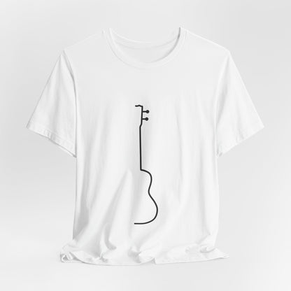 Minimalist Guitar Line Art Unisex T-Shirt - Urban Studio Creations