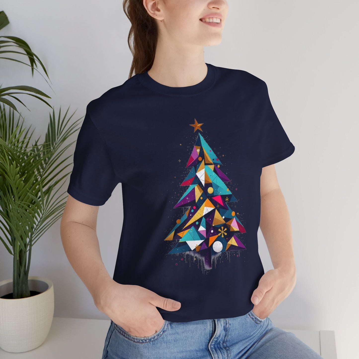 Modern Geometric Christmas Tree Unisex T-Shirt - Urban Studio Creations