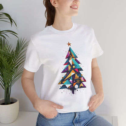 Modern Geometric Christmas Tree Unisex T-Shirt - Urban Studio Creations