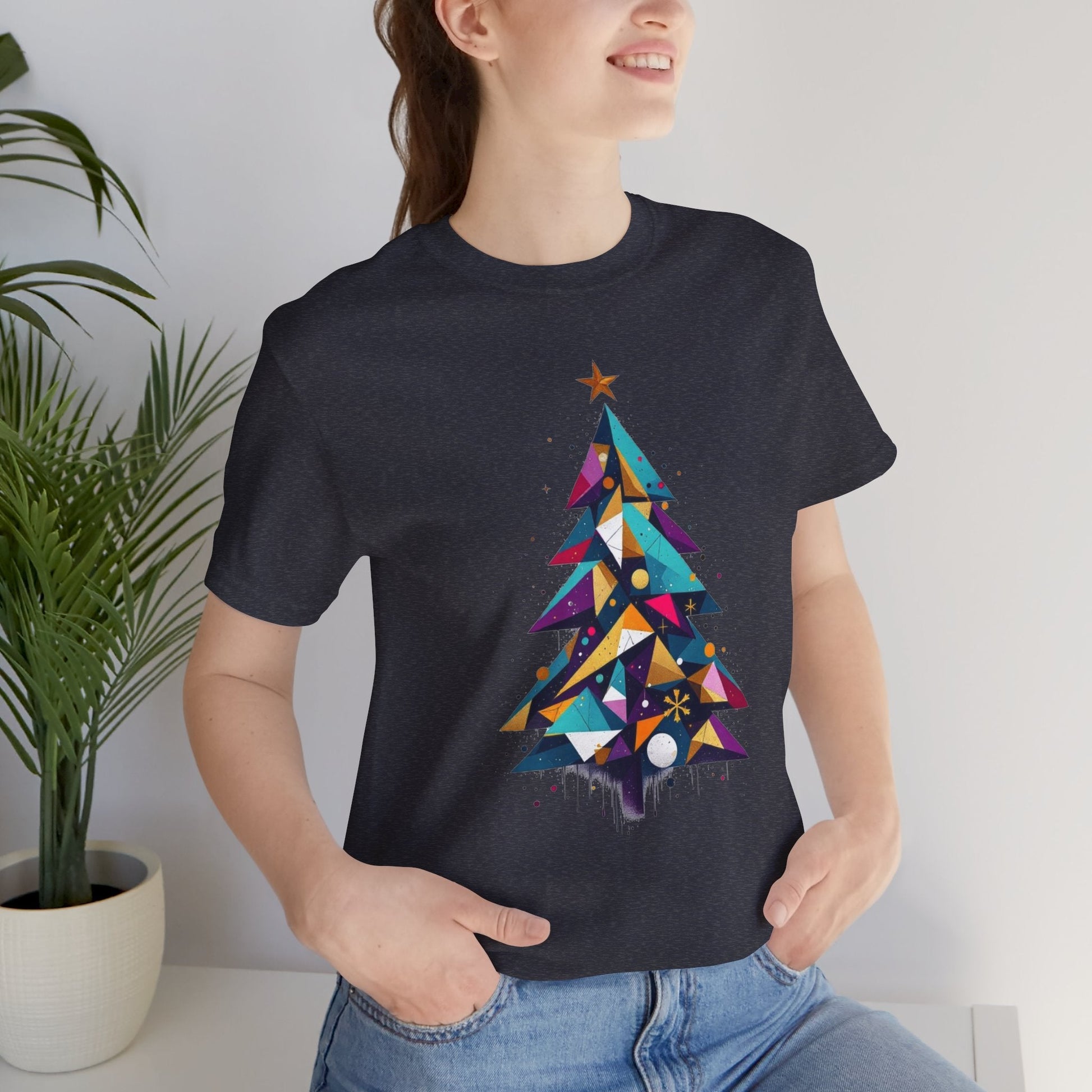 Modern Geometric Christmas Tree Unisex T-Shirt - Urban Studio Creations