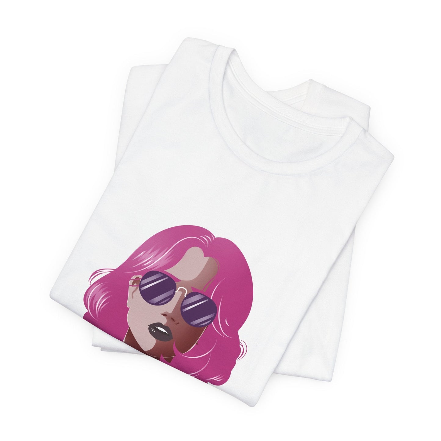 Pink - Haired Woman Unisex T-Shirt - Urban Studio Creations