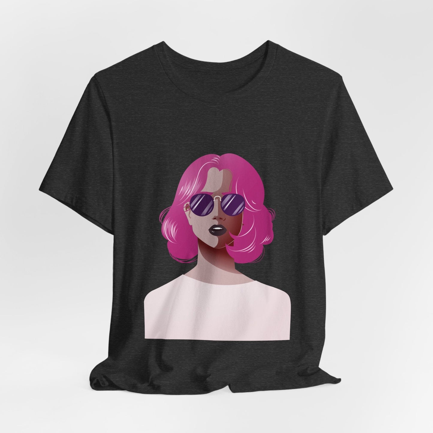 Pink - Haired Woman Unisex T-Shirt - Urban Studio Creations