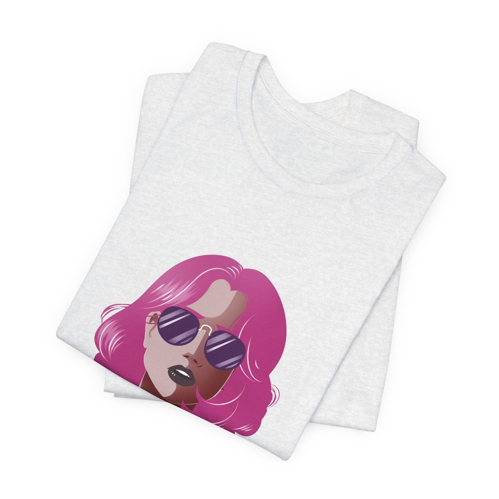 Pink - Haired Woman Unisex T-Shirt - Urban Studio Creations