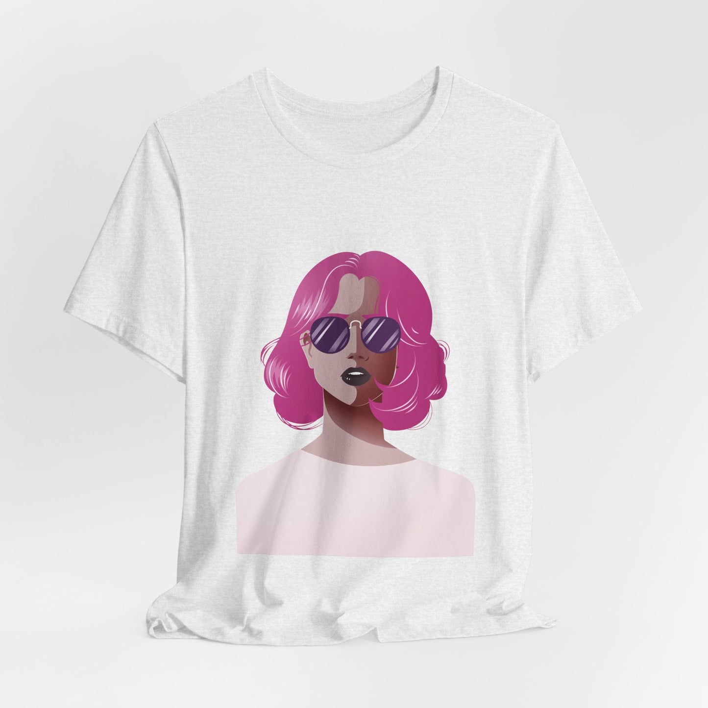 Pink - Haired Woman Unisex T-Shirt - Urban Studio Creations