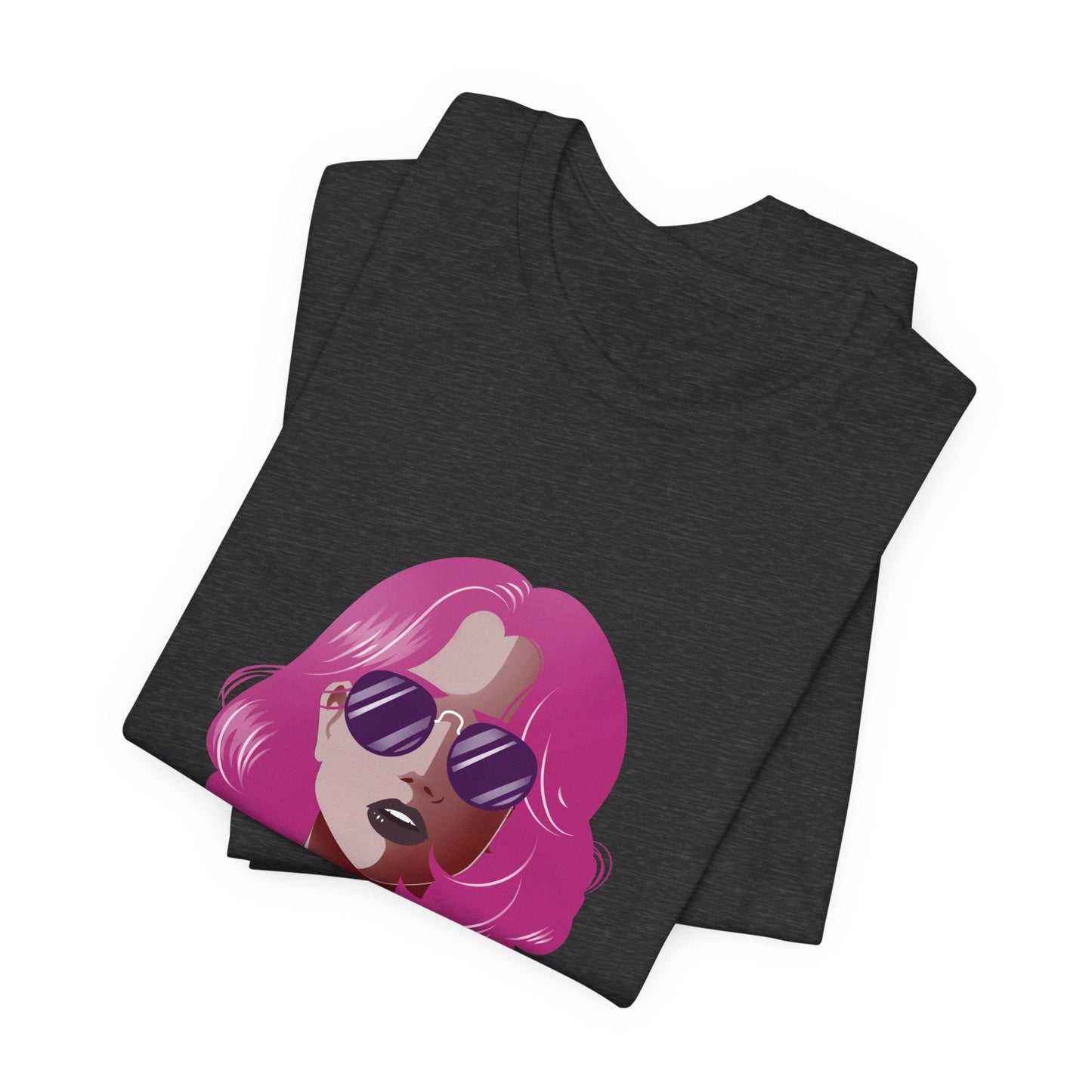 Pink - Haired Woman Unisex T-Shirt - Urban Studio Creations