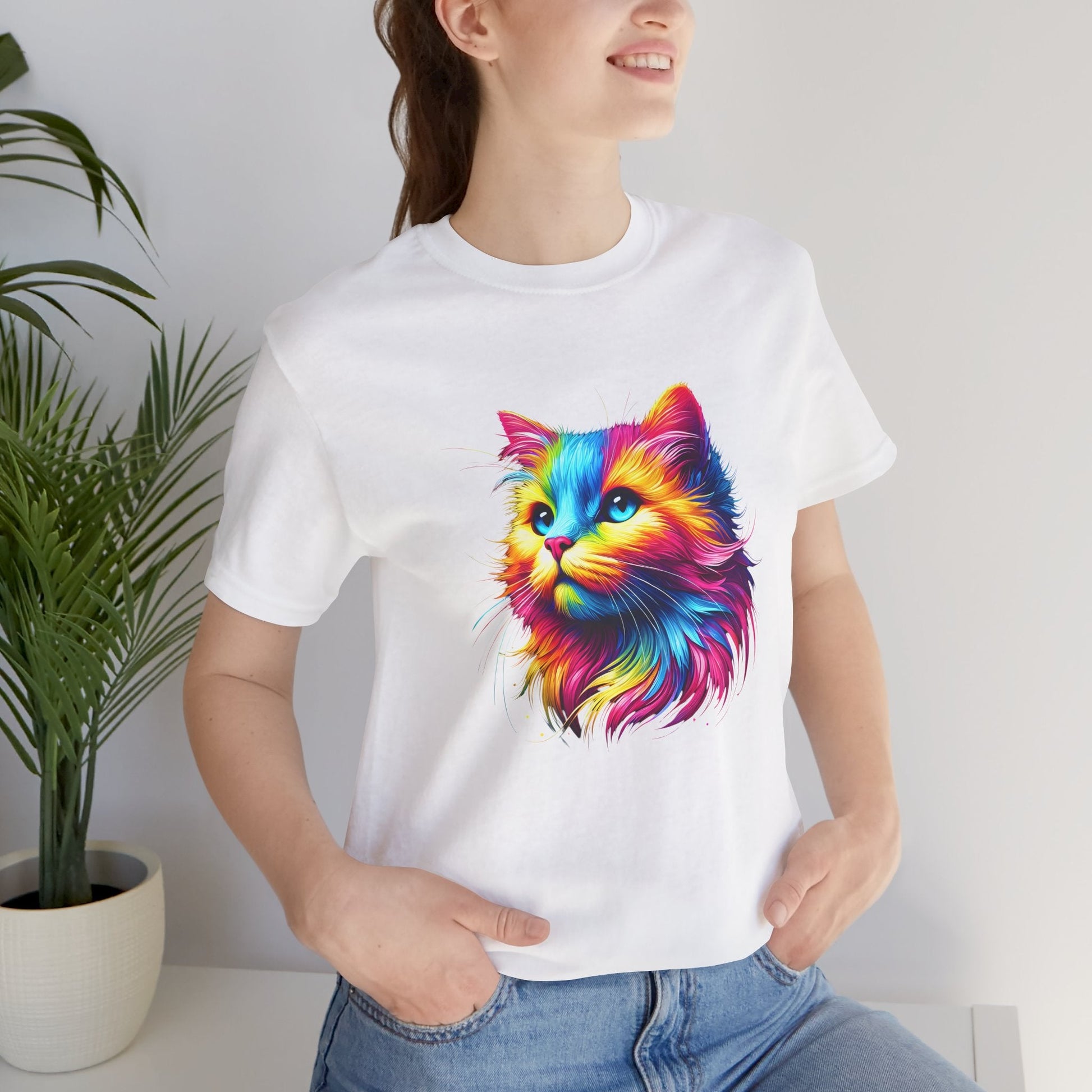 Vibrant Cat Art Unisex T-Shirt - Urban Studio Creations