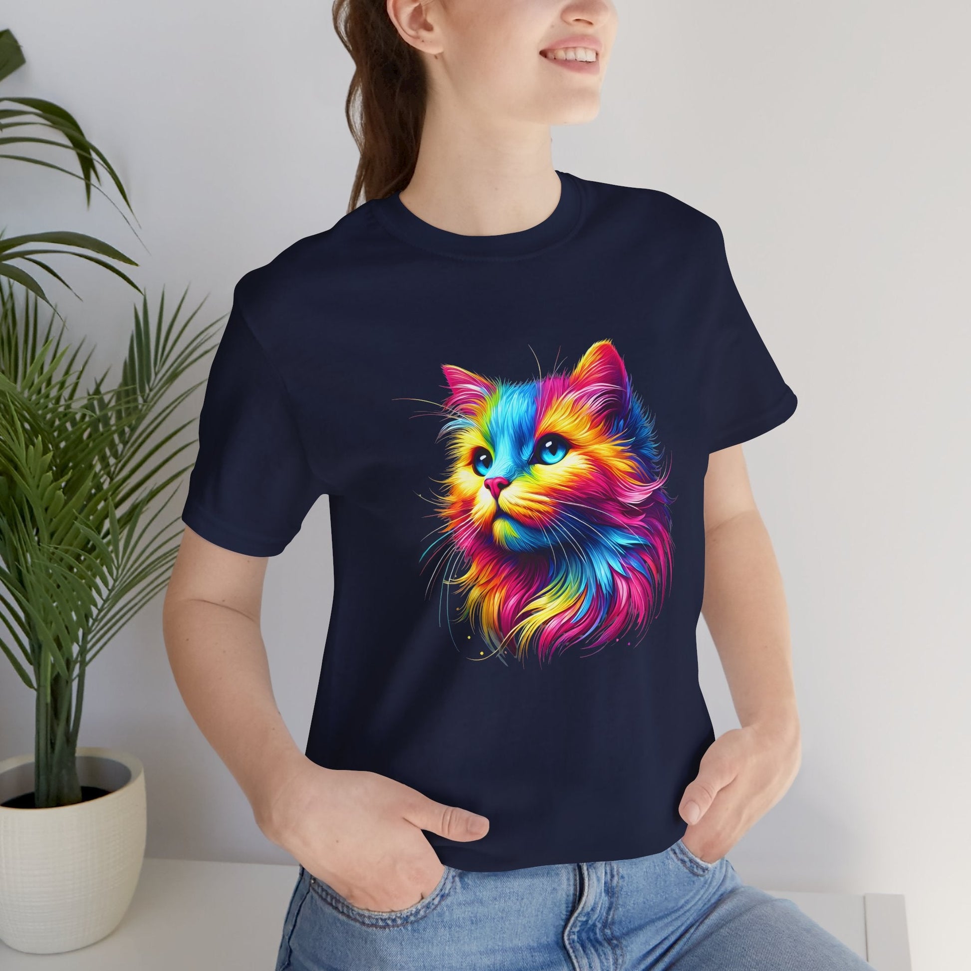 Vibrant Cat Art Unisex T-Shirt - Urban Studio Creations