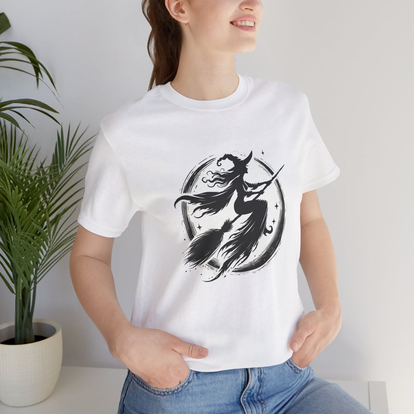 Witch on a Broom Unisex T-Shirt - Urban Studio Creations